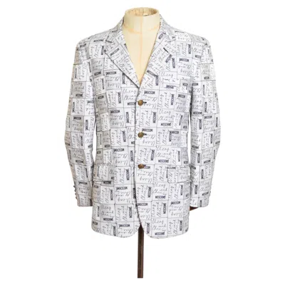 Pre-owned Moschino Cheap And Chic Rare & Iconic 1990's Moschino Cheap & Chic Label Blazer - Vintage Mens Jacket In Gray