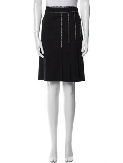 Pre-owned Moschino Cheap And Chic Raw-edge Trim Knee-length Skirt In Black
