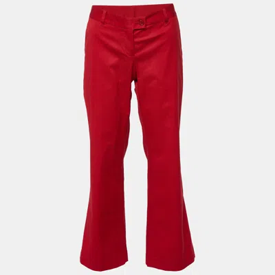 Moschino Cheap And Chic Red Cotton Straight Fit Trousers