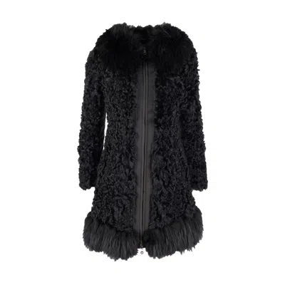 Moschino Cheap And Chic Shearling Coat With Fur - '10s In Black