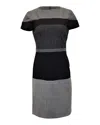 Moschino Cheap And Chic Sheath Dress In Grey Wool In Black