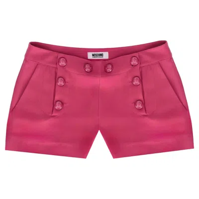 Pre-owned Moschino Cheap And Chic Shorts With Anchor Embossed Buttons In Pink