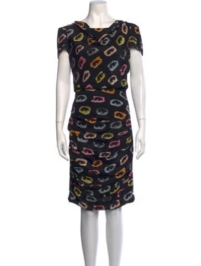 Pre-owned Moschino Cheap And Chic Silk Knee-length Dress In Black