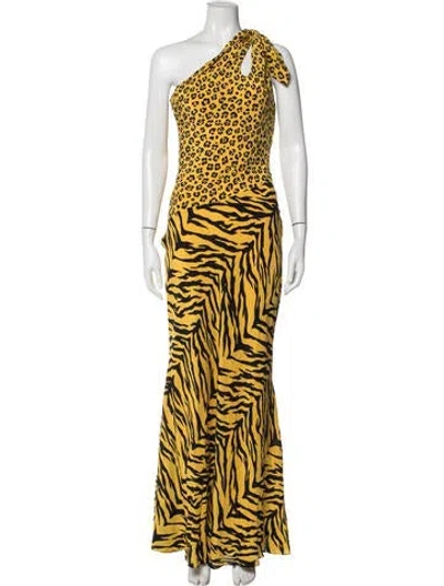 Pre-owned Moschino Cheap And Chic Silk Long Dress In Yellow
