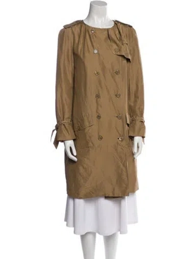 Pre-owned Moschino Cheap And Chic Silk Trench Coat In Brown