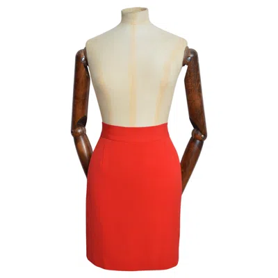 Pre-owned Moschino Cheap And Chic Simple 90's Moschino Plain Cherry Red High Waist Pencil Mini Skirt