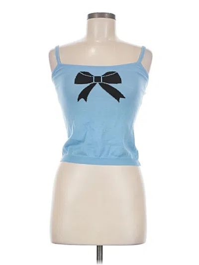 Moschino Cheap And Chic Sleeveless Top Blue Sweetheart Neckline Tops