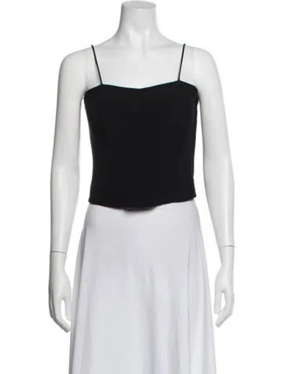 Pre-owned Moschino Cheap And Chic Square Neckline Sleeveless Crop Top In Black