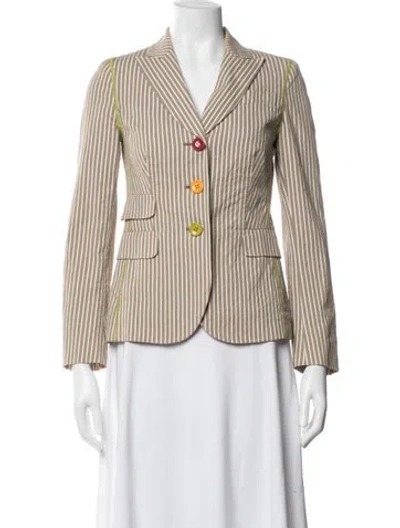 Pre-owned Moschino Cheap And Chic Striped Blazer In Brown