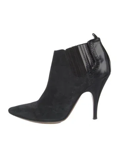 Pre-owned Moschino Cheap And Chic Suede Animal Print Chelsea Boots In Black