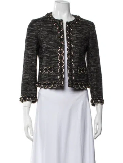 Pre-owned Moschino Cheap And Chic Tweed Pattern Jacket In Black
