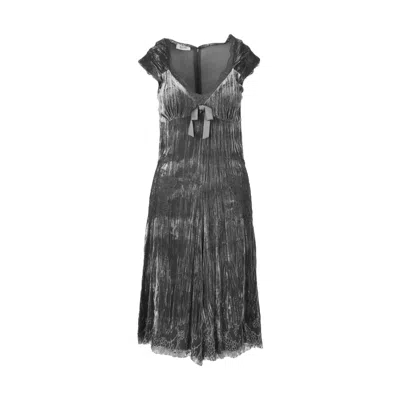 Moschino Cheap And Chic Velvet Midi Dress - '00s In Gray