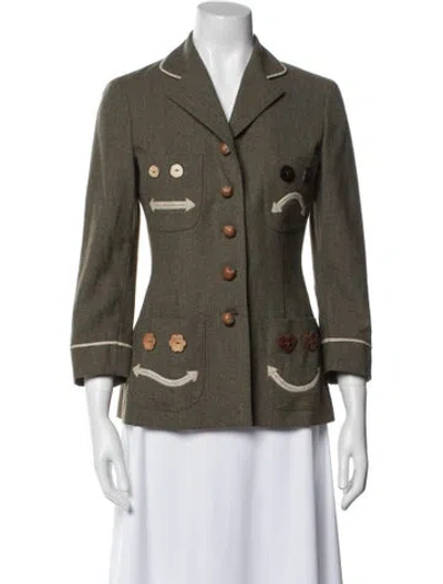 Pre-owned Moschino Cheap And Chic Vintage 1990's Blazer In Green