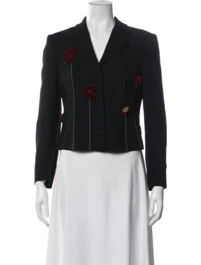Pre-owned Moschino Cheap And Chic Vintage 2000's Blazer In Black/green