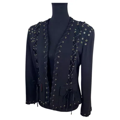 Pre-owned Moschino Cheap And Chic Vintage '90s Drawstring Jacket In Black
