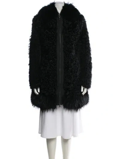 Pre-owned Moschino Cheap And Chic Vintage Late 2000's - Early 2010's Fur Coat In Black