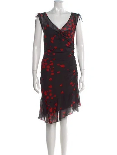 Pre-owned Moschino Cheap And Chic Vintage Midi Length Dress In Multi