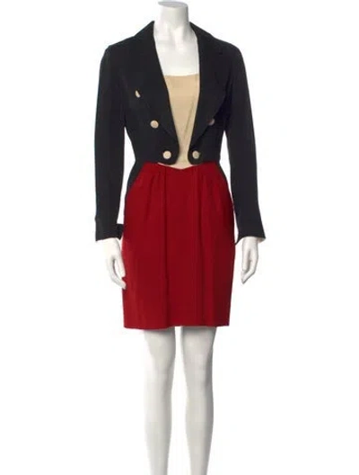 Pre-owned Moschino Cheap And Chic Vintage Mini Dress In Black/red/white