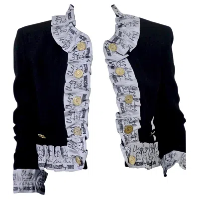 Pre-owned Moschino Cheap And Chic Vintage Moschino Ruffled Ribbon Crop Jacket In Black