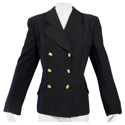 Pre-owned Moschino Cheap And Chic Vintage Moschino Thimble Novelty Button Black Jacket