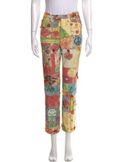 Pre-owned Moschino Cheap And Chic Vintage Straight Leg Pants In Yellow