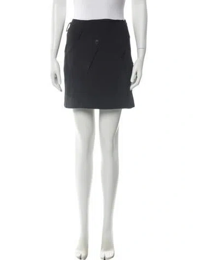 Pre-owned Moschino Cheap And Chic Virgin Wool Mini Skirt In Black