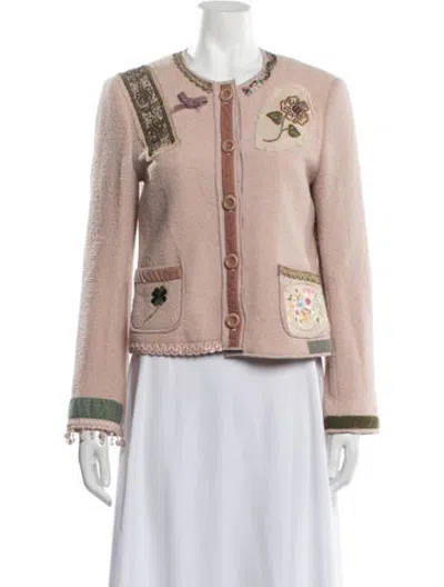 Pre-owned Moschino Cheap And Chic Virgin Wool Patterned Jacket In Neutrals