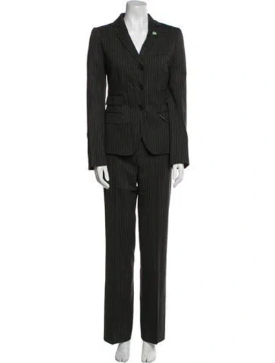 Pre-owned Moschino Cheap And Chic Virgin Wool Printed Pantsuit In Gray