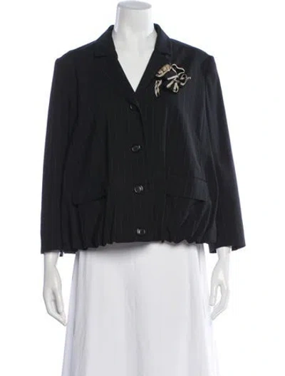 Pre-owned Moschino Cheap And Chic Virgin Wool Striped Blazer In Black