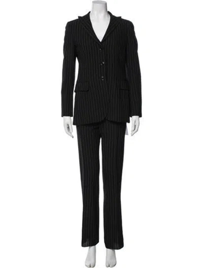 Pre-owned Moschino Cheap And Chic Virgin Wool Striped Pantsuit In Black