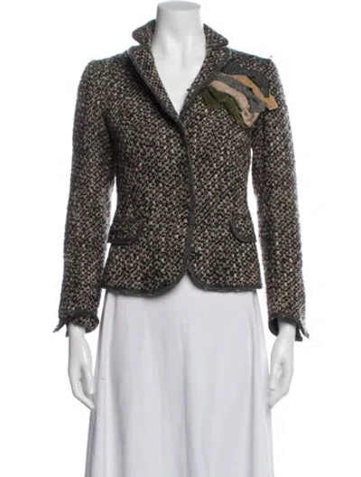 Pre-owned Moschino Cheap And Chic Virgin Wool Tweed Pattern Coat In Neutrals