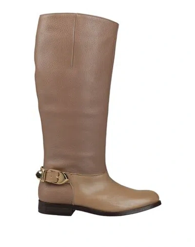 Moschino Cheap And Chic Woman Boot Khaki Size 6 Leather