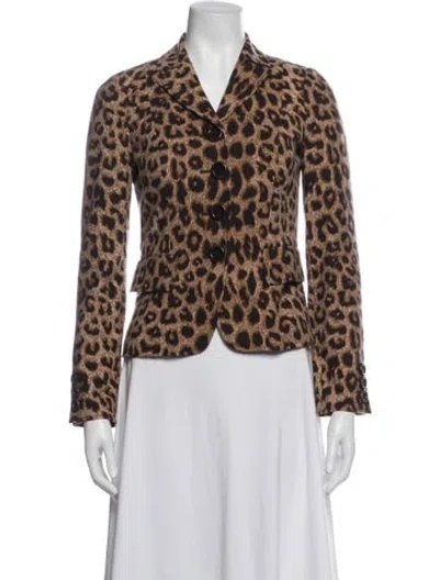 Pre-owned Moschino Cheap And Chic Wool Animal Print Blazer In Multicolor