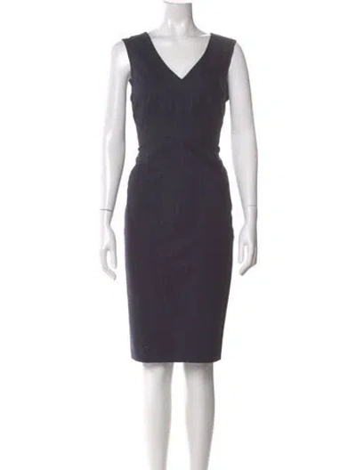 Pre-owned Moschino Cheap And Chic Wool Knee-length Dress In Gray