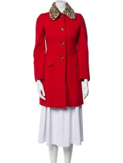Pre-owned Moschino Cheap And Chic Wool Peacoat In Red