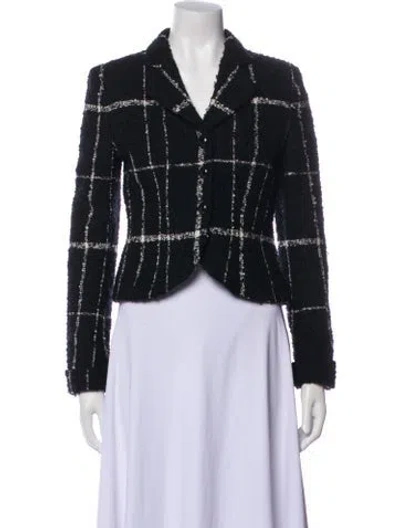 Pre-owned Moschino Cheap And Chic Wool Plaid Print Blazer In Blue