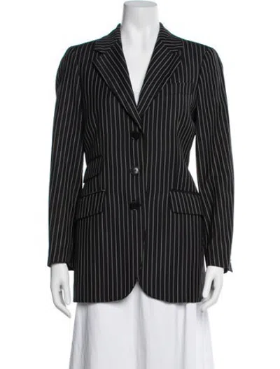 Pre-owned Moschino Cheap And Chic Wool Striped Blazer In Black
