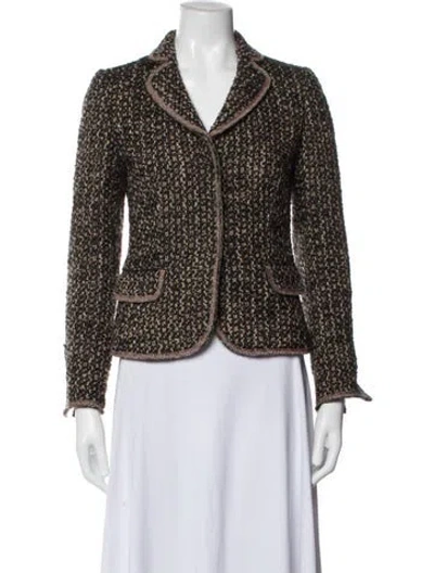 Pre-owned Moschino Cheap And Chic Wool Tweed Pattern Blazer In Black