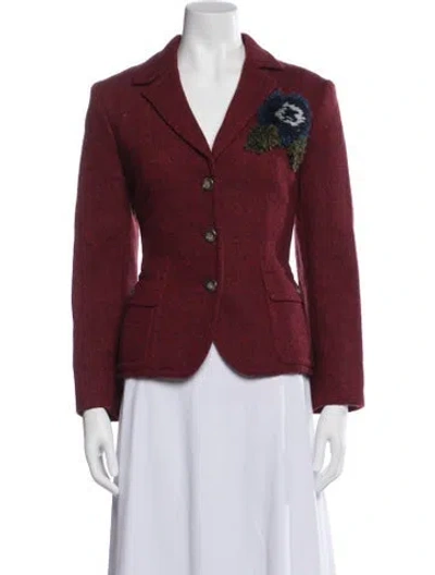Pre-owned Moschino Cheap And Chic Wool Tweed Pattern Blazer In Red