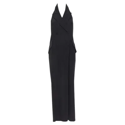Moschino Cheap Chic Halter Backless Double Breasted Sljumpsu In Black