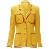 Moschino Cheap Chic Pocket Blazer Jacket In Yellow