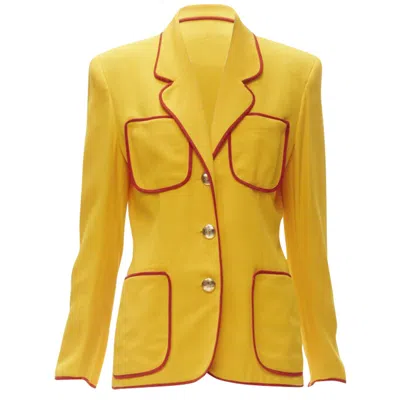 Moschino Cheap Chic Pocket Blazer Jacket In Yellow