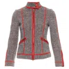 Moschino Cheap Chic Wool Tweed Piping Moto Jacket In Red