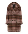 Moschino Double-breasted Plaid Coat With Warm Acrylic Blend In Multi