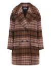 Moschino Double-breasted Plaid Coat With Warm Acrylic Blend