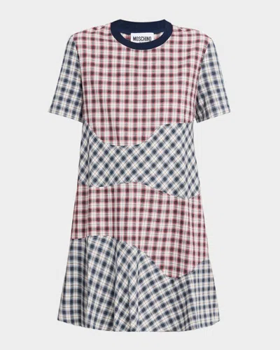 Moschino Check Mini T-shirt Dress In Multi