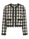 Moschino Check-pattern Lace-trim Jacket