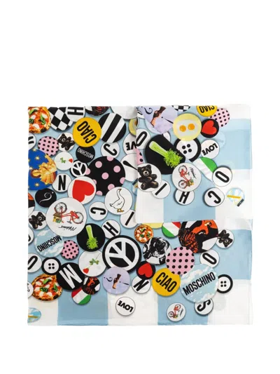 Moschino Check-pattern Scarf In Brown