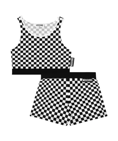 Moschino Check-pattern Tracksuit Set In Black