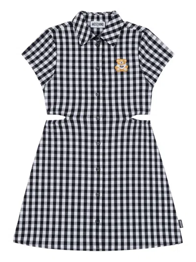 Moschino Kids' Checked Dress In Black